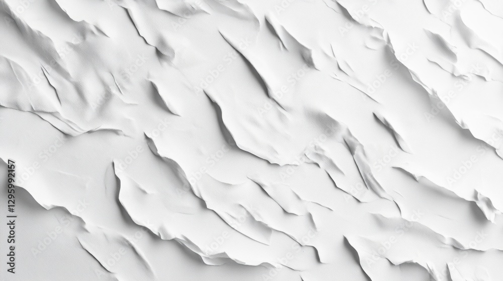 Poster Soft white waves ripple and fold across the surface, creating a serene and elegant composition that invites contemplation and visual exploration in this tranquil setting