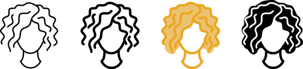 Curly hair icon , Vector illustration