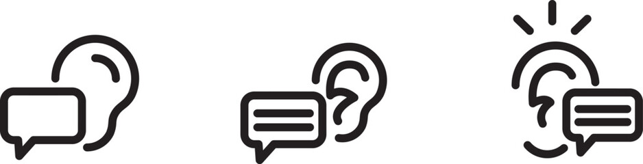 listening skills icon  , Vector illustration