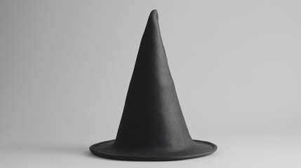 Fototapeta premium Black Witch Hat on Plain Background