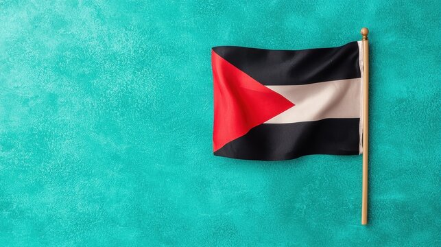 Flag of Sudan on Turquoise Background for Cultural Representation