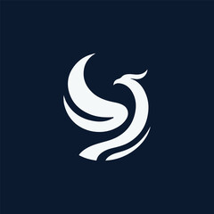 Minimalist phoenix logo