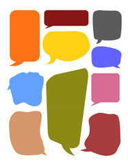 Set of ten colorful vector speech bubbles