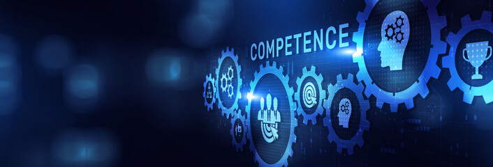 Competence Developing Skills and Expertise on a Wide Banner, Business and Technology Concept.