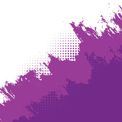 Vector purple grunge overlay. Hand drawn wallpaper texture. Ink brush strokes mess. Design for poster. Banner halftone overlay. Retro vintage background. Digital and print use.