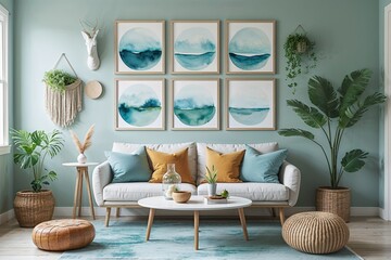 Tranquil Watercolor Palette for Serene Wall Decor and Refreshing Color Scheme