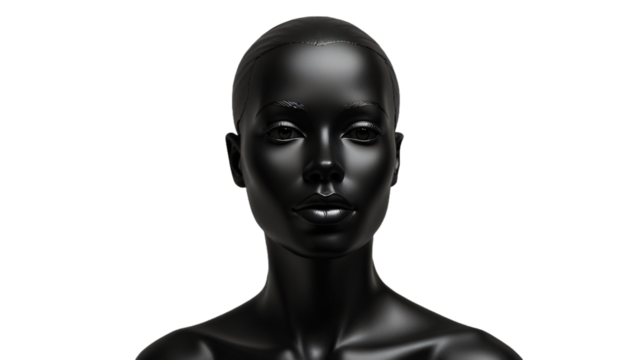 black female mannequin on a transparent background
