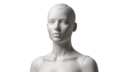 white female mannequin on a transparent background