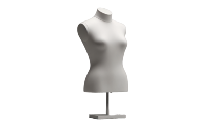 female mannequin torso on a transparent background