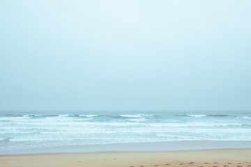 Foggy beach day