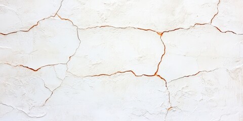 Obraz premium A textured white wall with visible cracks and lines, showcasing an aged, rustic appearance.
