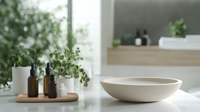 Rare illness patient engaging in a relaxing bath with essential oils in a spa-like bathroom. Featuring relaxation and self-care