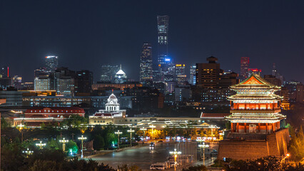 The architectural complex of China World Trade Center CBD on Qianmen Street, Beijing, China