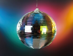 Obraz premium Shiny disco balls with colorful reflections party decoration 
