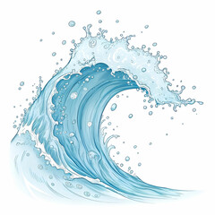 Fototapeta premium transparent water wave with splashes and drops