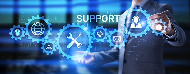 Support Customer service satisfaction business technology concept.