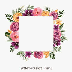 Elegant Watercolor Floral Frame v4