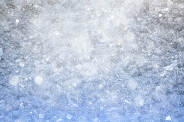 white winter background, frosty patterns on glass, abstract backdrop of ice and snow crystals in a blur