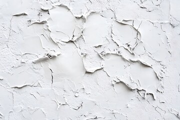 Obraz premium White textured wall with cracked plaster.