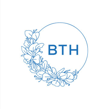 BTH letter logo design on white background. BTH creative initials letter logo concept. BTH letter design.
