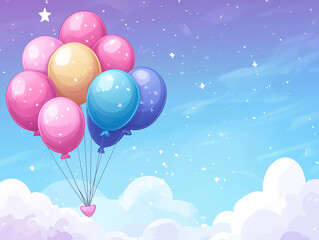 Holiday cheer card or poster with balloon details