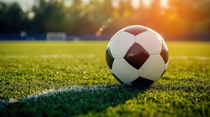 Obraz premium Dynamic College Soccer Action: Players Compete in Thrilling Game on a Vibrant Stadium Field