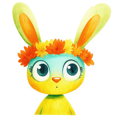 Spring Easter Yellow Collection Watercolor Illustration 
