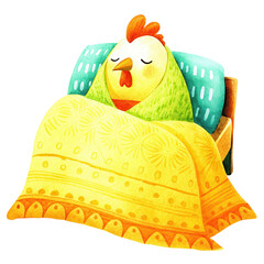 Spring Easter Yellow Collection Watercolor Illustration 