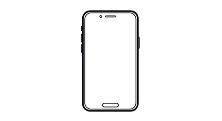 Isolated Smartphone Outline Icon - Minimalist Design