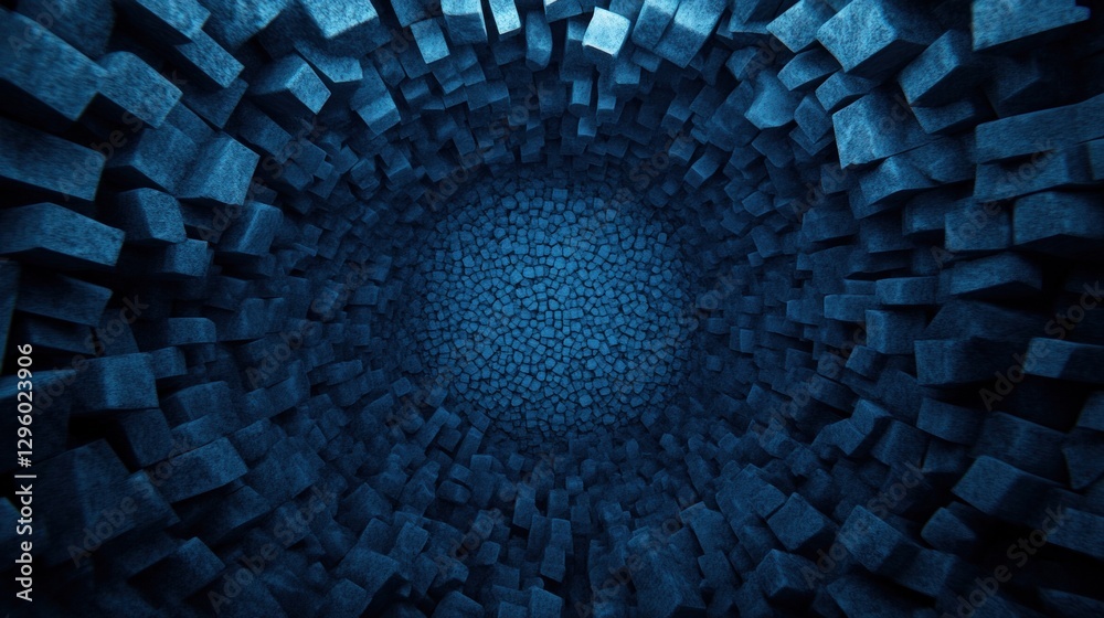 Aufkleber Dark blue background with a perfectly circular hole creating a unique visual effect and intriguing design element