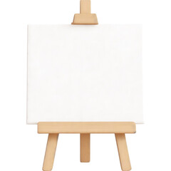 Small Wooden Easel with Blank White Canvas