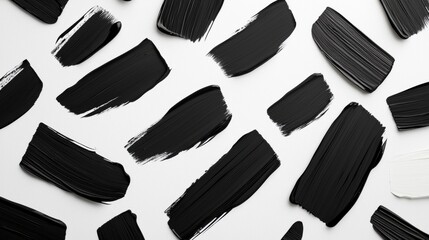 Abstract Monochrome Brush Stroke Pattern in Black and White