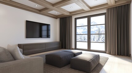 Modern Interior Design with Cool Blue Accents and Airy Flow in a Bright Room