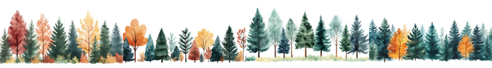Fototapeta premium Majestic Autumnal Forest with Vibrant Foliage and Evergreen Trees Painting a Scenic Landscape in the Wilderness Colorful Fall Season with Coniferous and Deciduous Trees Creating a Peaceful Tranquil