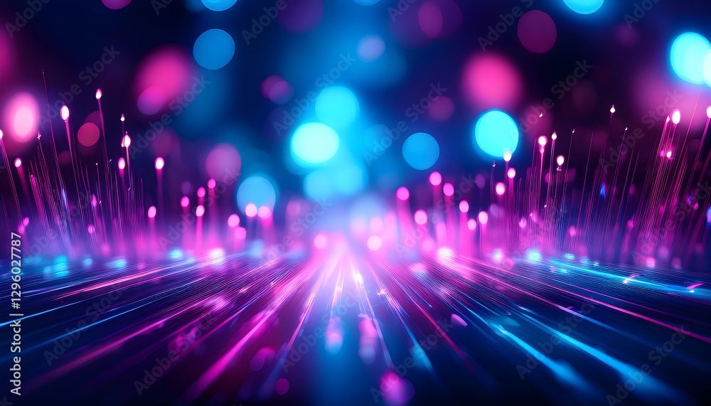 Wall mural sparkling colorful glowing bokeh confetti