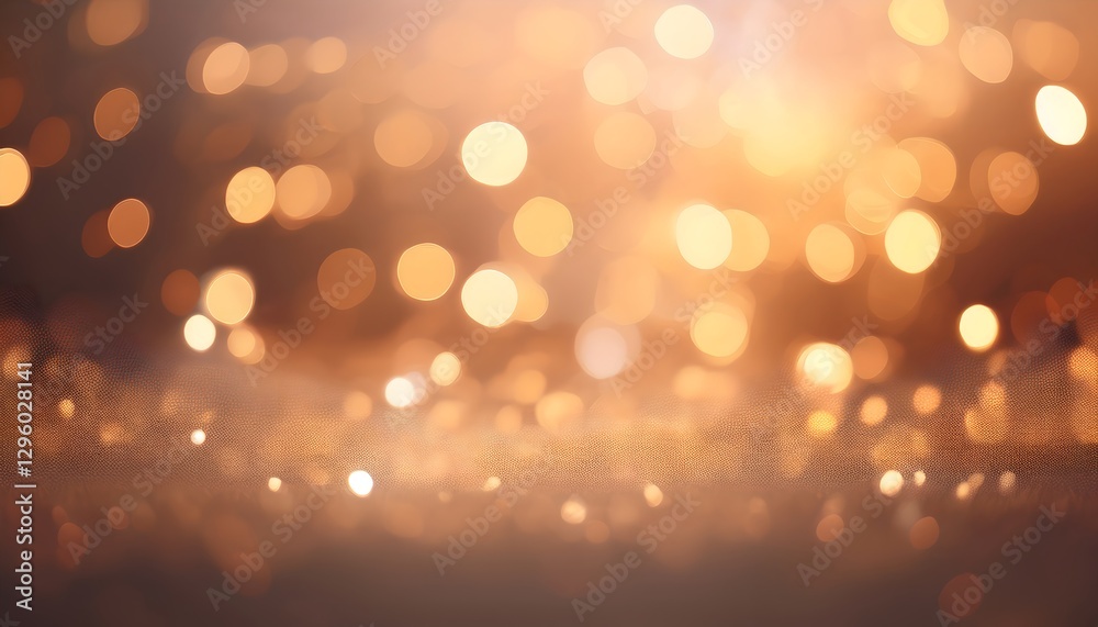 Poster golden festive bokeh lights background. sparkling colorful glowing and defocused bokeh confetti