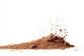 Soil or dirt section with copy space isolated on white background