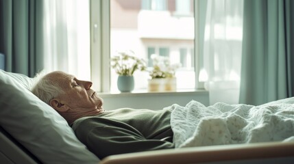 Rare illness patient enjoying a peaceful nap in a cozy bedroom. Featuring recovery and rest