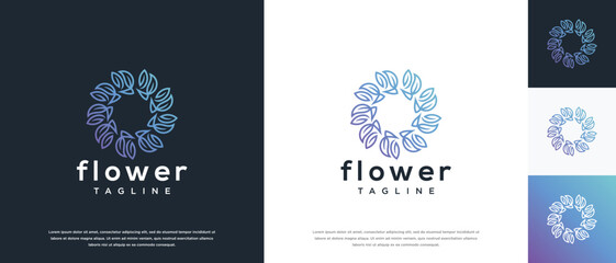 floral ornament icon logo design. flower logo icon nature beauty