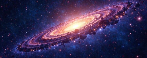 Stunning galaxy panorama with stars and space dust, astronomy, dark sky, cosmos