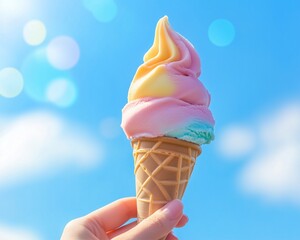 pastel ice cream summer, aesthetic dessert photography