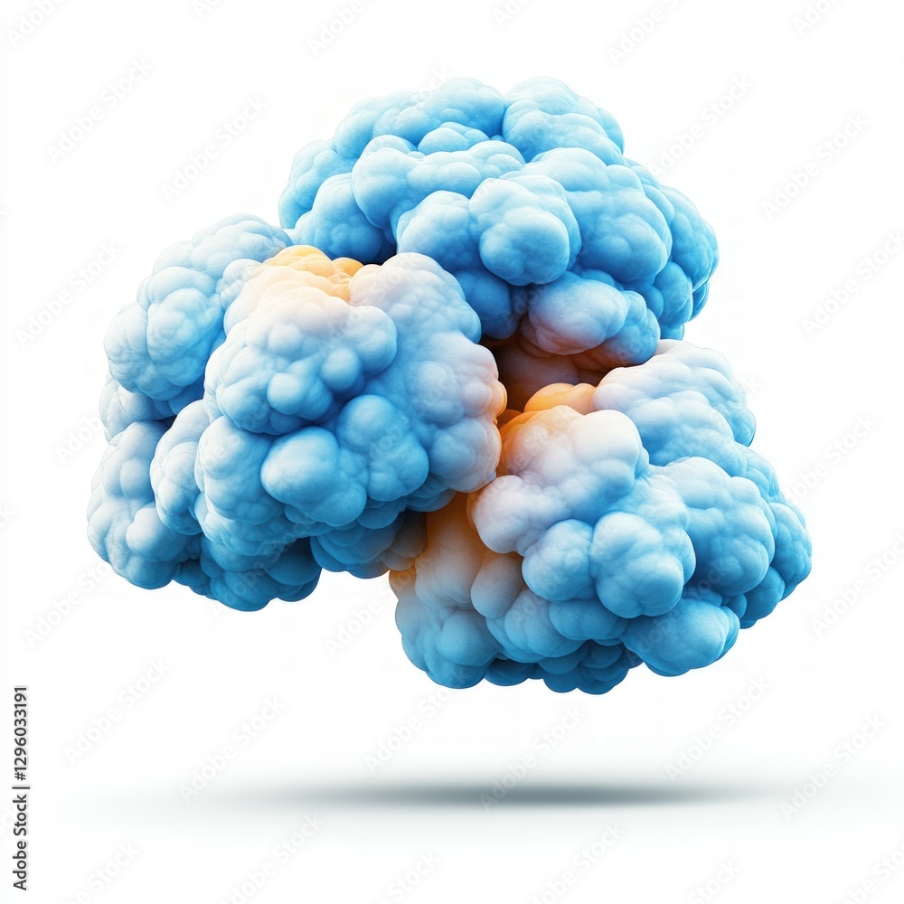 Poster Ethereal cloud with rays of light emerging from it creating a stunning visual effect against the blue sky