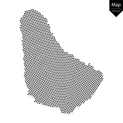 Abstract image Barbados map from point Black on a white background. Vector illustration eps 10.