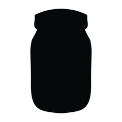 Jar silhouette icon vector on white background