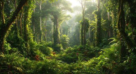 lush rainforest ecosystem dense vegetation biodiversity hotspot tropical environment