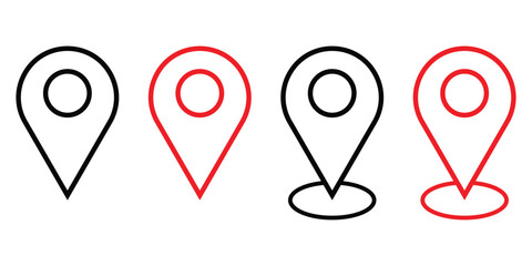 Pin location gps icon. pointer symbol set vector isolated on white background
