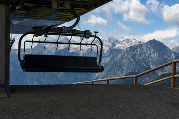 Velika Planina, Kamnik, Slovenia. Lord of the Rings style village. Wooden typical houses, hills,...