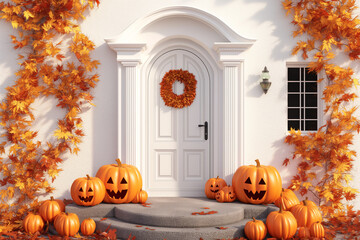 Obraz premium jack o lantern in the garden