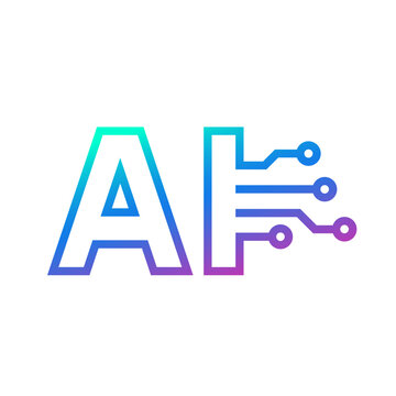 AI circuit icon, Electric processor chip, Artificial intelligence technology graphic design logo, Vector illustration