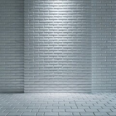 Fototapeta premium High resolution white brick wall and floor textured background.